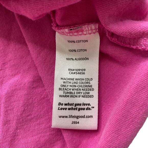 LIFE IS GOOD Flip Out Flip Flops Peony Pink Classic Fit Womens Small Long Sleeve - Picture 7 of 10